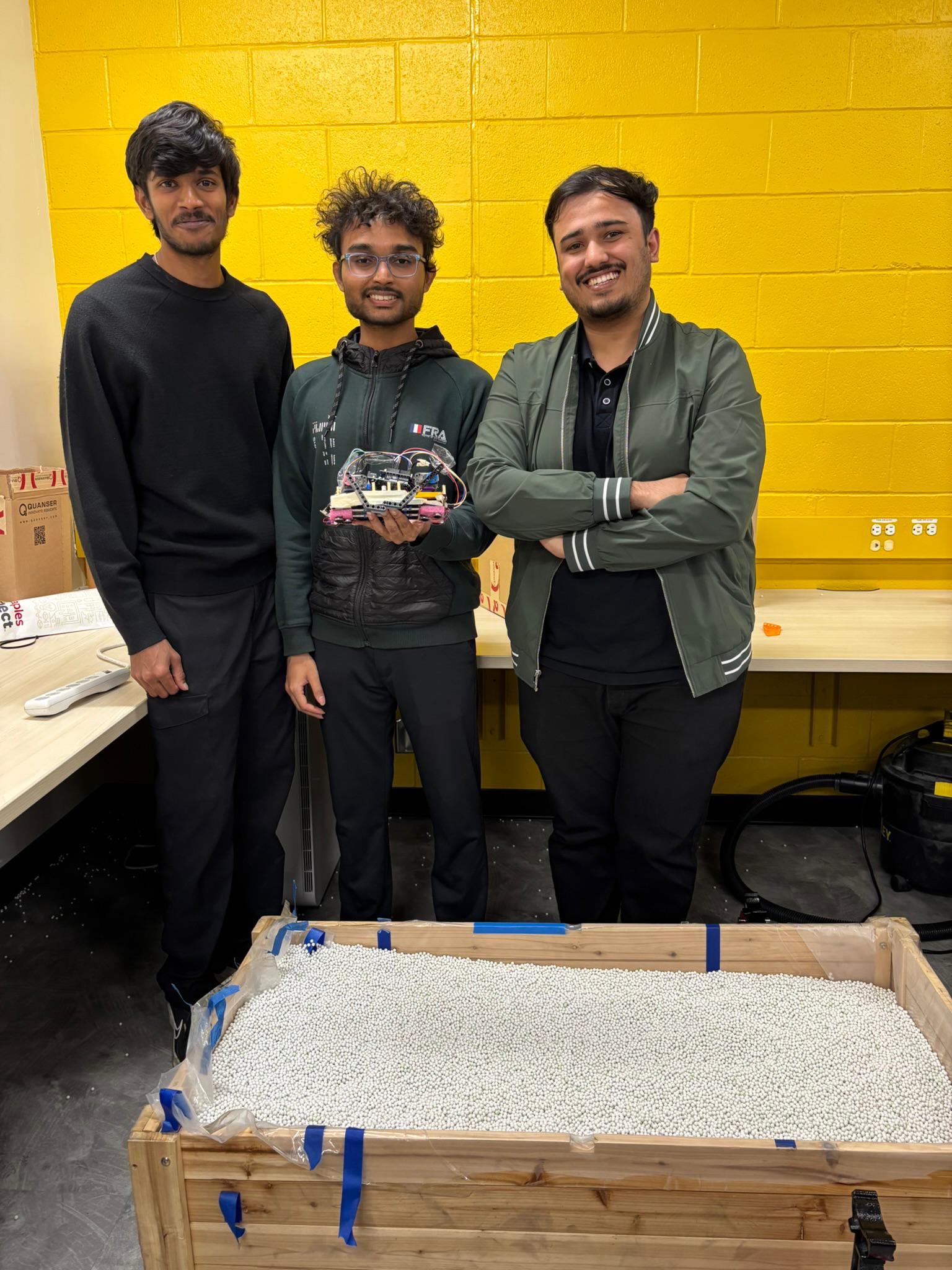 Team with the robot and the granular testbed